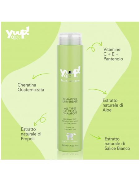 Yuup Shampoo Universale ml 250. Toelettatura per Cani.