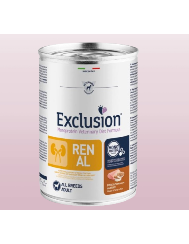 Exclusion Diet Renal Maiale e Sorgo gr 400. Diete - Cibo Umido Per Cani