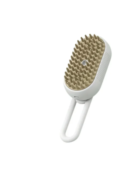 Spazzy Spazzola Portatile Con Nebulizzatore a Freddo Beige . Toelettatura per cani.
