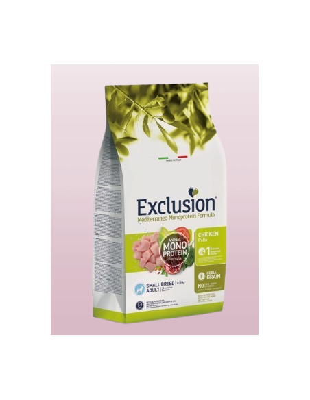Exclusion Mono Noble Grain Pollo Small Breed kg 2 . Crocchette per cani