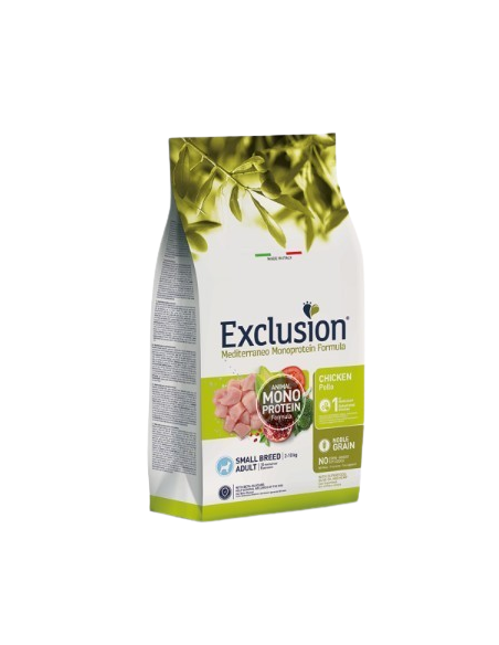 Exclusion Mono Noble Grain Pollo Small Breed kg 2 . Crocchette per cani