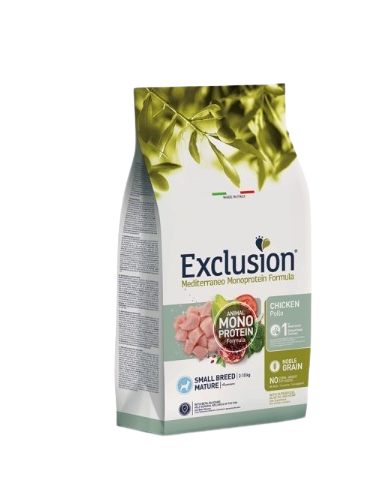 Exclusion Mono Noble Grain Mature Pollo Small Breed gr 500. Crocchette per cani