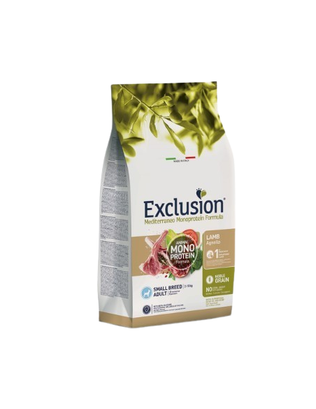 Exclusion Mono Noble Grain Agnello Small Breed gr 500. Crocchette per cani