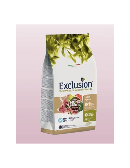 Exclusion Mono Noble Grain Agnello Small Breed gr 500. Crocchette per cani
