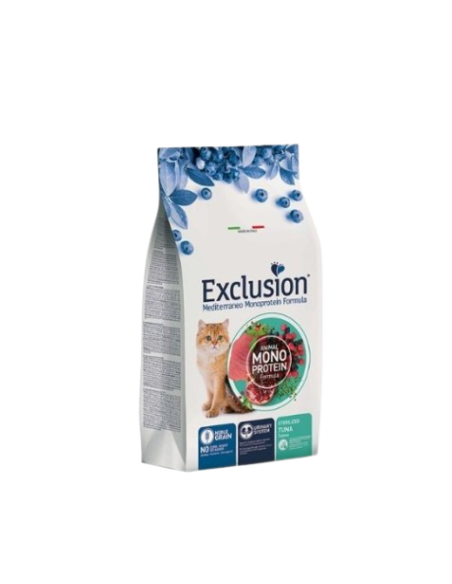 Exclusion Monoproteico Sterilizzato Tonno gr 300. Cibo Secco Per Gatti.