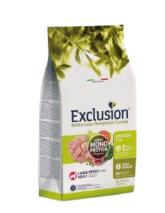 Exclusion Mono Noble Grain Pollo Large kg 12. Crocchette per cani 2