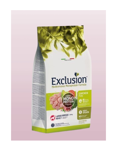Exclusion Mono Noble Grain Pollo Large kg 12. Crocchette per cani