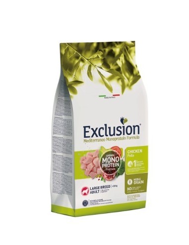 Exclusion Mono Noble Grain Pollo Large kg 12. Crocchette per cani