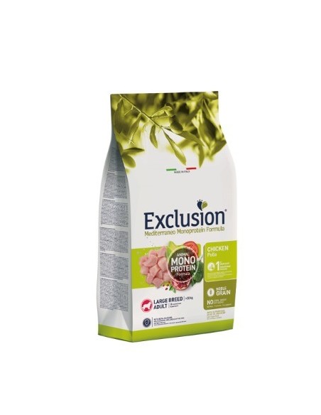 Exclusion Mono Noble Grain Pollo Large kg 12. Crocchette per cani