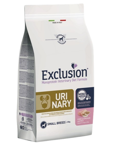 Exclusion Diet Urinary Small Maiale Sorghum e Riso kg 2. Diete . cibo Secco Per Cani
