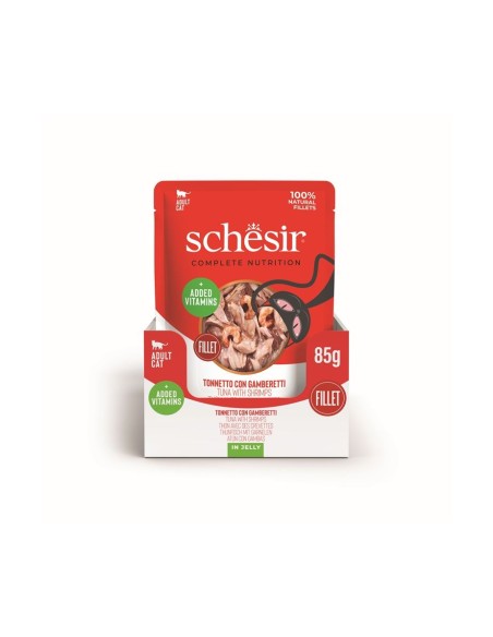 Schesir Cat Busta Tonnetto Con Gamberi gr 85. Alimento Per Gatti