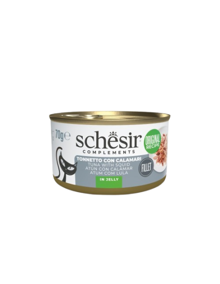 Schesir Tonnetto Con Calamari in jelly gr 70. Cibo Umido Per Gatti.