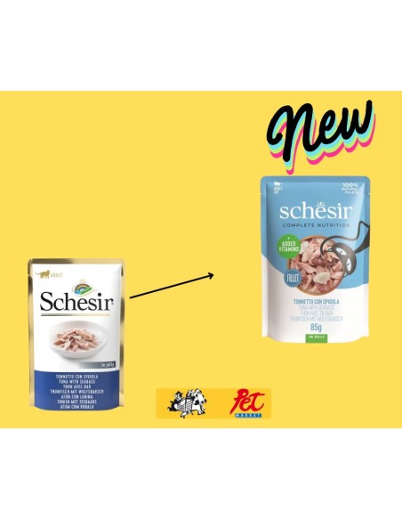 Schesir Cat Busta Tonno Spigola in jelly gr 85. Mangime Umido Per Gatti