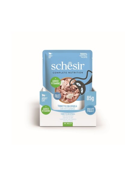 Schesir Cat Busta Tonno Spigola in jelly gr 85. Mangime Umido Per Gatti