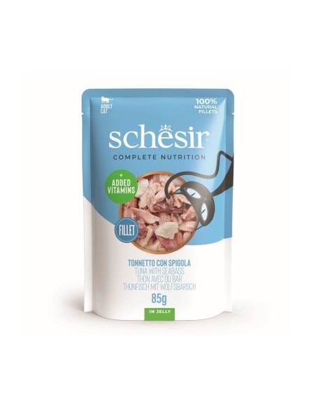 Schesir Cat Busta Tonno Spigola in jelly gr 85. Mangime Umido Per Gatti