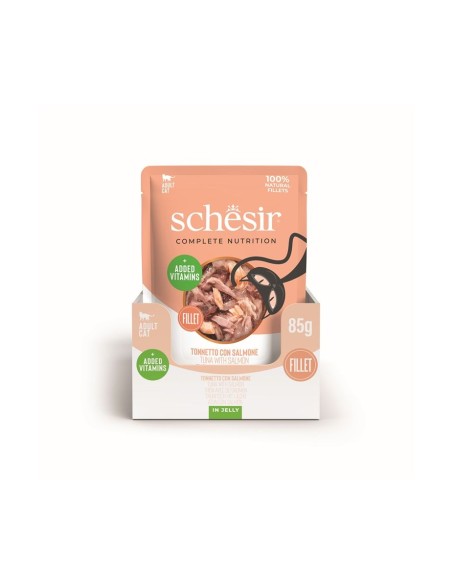 Schesir Cat Busta Tonno Con Salmone in Jelly gr 85. Mangime Umido Per Gatti