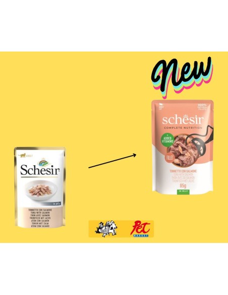 Schesir Cat Busta Tonno Con Salmone in Jelly gr 85. Mangime Umido Per Gatti