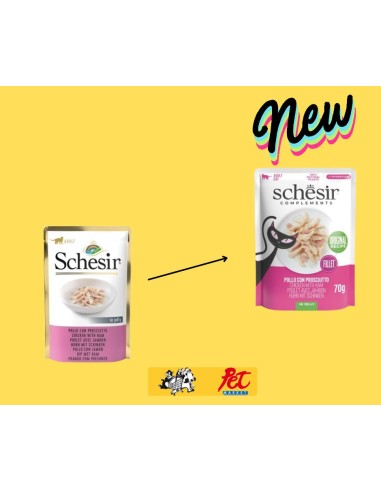 Schesir Cat Busta Pollo Con Prosicutto in Jelly gr 85. Mangime Umido per Gatti