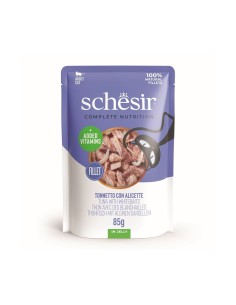 Schesir Cat  Busta Tonnetto Con alicette gr 85. Cibo Umido Per gatti