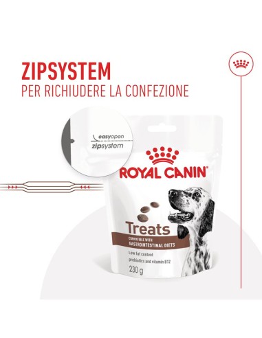 Treats Dog Gastrointestinal gr.230.Snack dietetico per cani