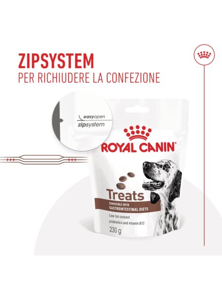 Treats Dog Gastrointestinal gr.230.Snack dietetico per cani