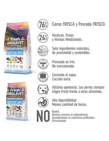 Arquivet Fresh Senior Light Tacchino e Pesce Bianco kg 2,5. Crocchette per cani.