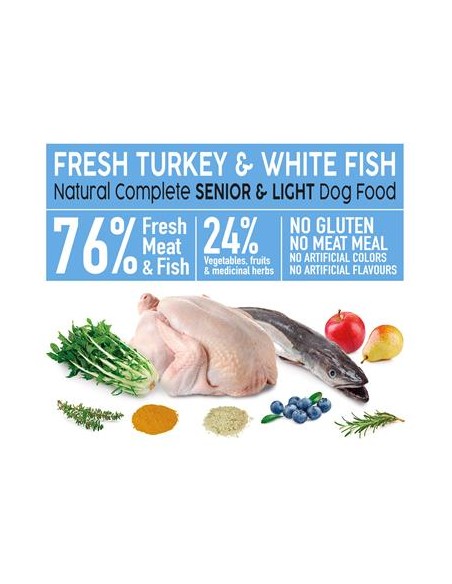 Arquivet Fresh Senior Light Tacchino e Pesce Bianco kg 2,5. Crocchette per cani.