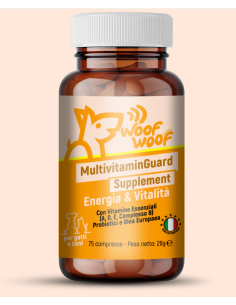 Woof Woof Multivitamin Guard Supplement 75 compresse. Integratori per cani.