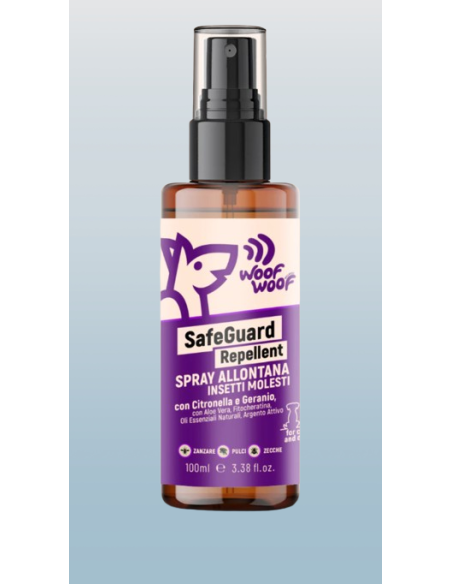 Woof Woof Spray Allontana Insetti 100 ml. Antiparassitari Naturali