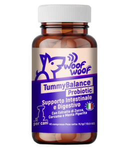 Woof Woof Tumy Balance Probiotic 45 compresse. Integratori per cani 2