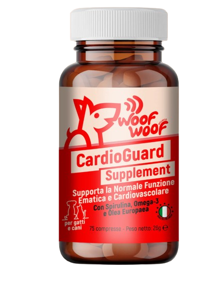 Woof Woof Cardio Guard Supplement 75 compresse. Integratori per cani.