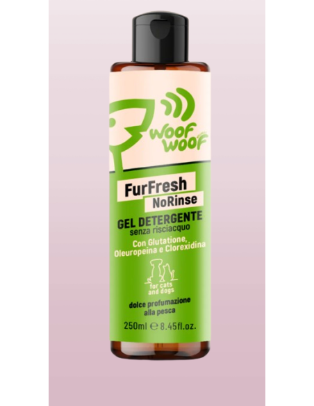 Woof Woof Gel Detergente senza Risciaquo ml 250. Igienici per cani