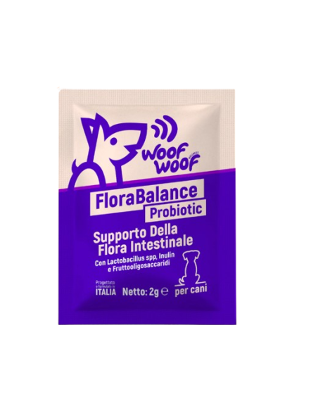 Woof Woof Flora Balance Probiotic 2 x15 bustine . Integratori per cani