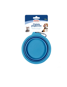 Ciotola Pieghevole Con Moschettone Medium Blu . Ciotole per cani 2