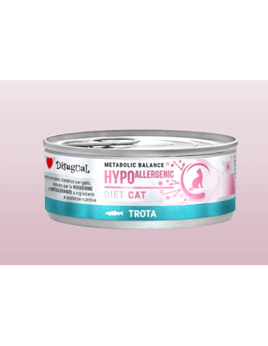 Disugual Diet Gatto Hypoallergenic Trota gr 85. Diete Cibo Umido Per Gatti