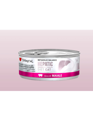 Disugual Diet Gatto Hepatic Maiale gr 85. Diete Cibo Umido per gatti.