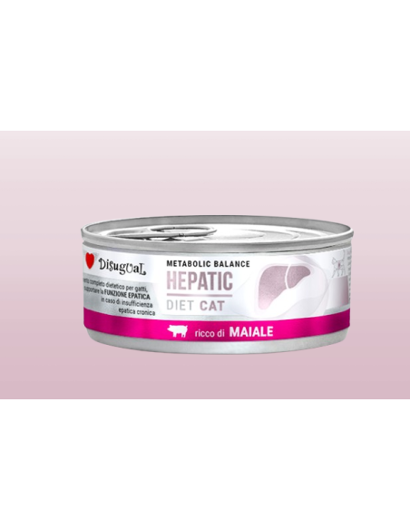 Disugual Diet Gatto Hepatic Maiale gr 85. Diete Cibo Umido per gatti.