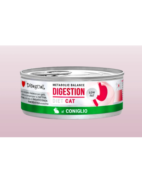 Disugual Diet Gatto Digestion Low Fat Coniglio gr 85. Diete. Cibo Umido Per Gatti.