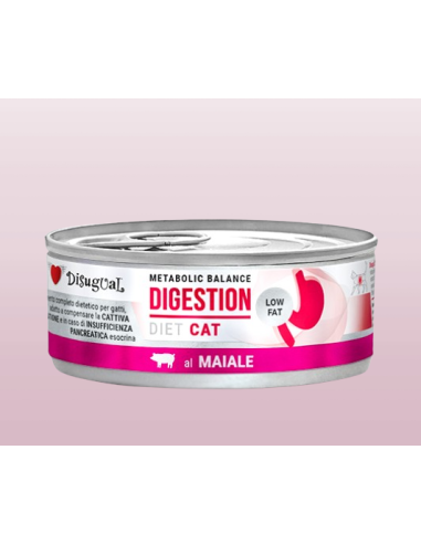 Disugual Diet Gatto Digestion Low Fat Maiale gr 85. Diete Cibo Umido Per Gatti.