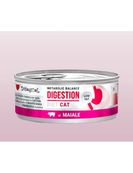 Disugual Diet Gatto Digestion Low Fat Maiale gr 85. Diete Cibo Umido Per Gatti.