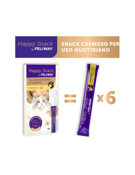 Feliway Happy Snack Pollo 6 Pezzi. Antistress per gatti .