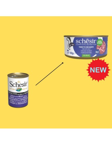 Schesir Tonnetto con Filetti di Manzo Gr.140 Cibo Umido per Gatti