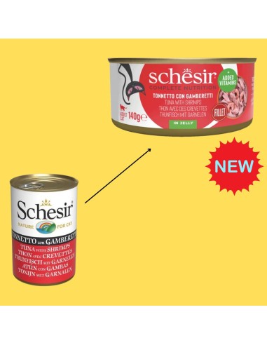 Schesir Tonnetto e Gamberi gr 140. Cibo Umido per gatti