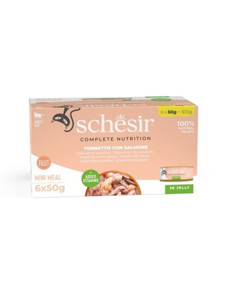 Schesir Cat Tonnetto con Salmone 6x50 Gr Cibo Umido per Gatti