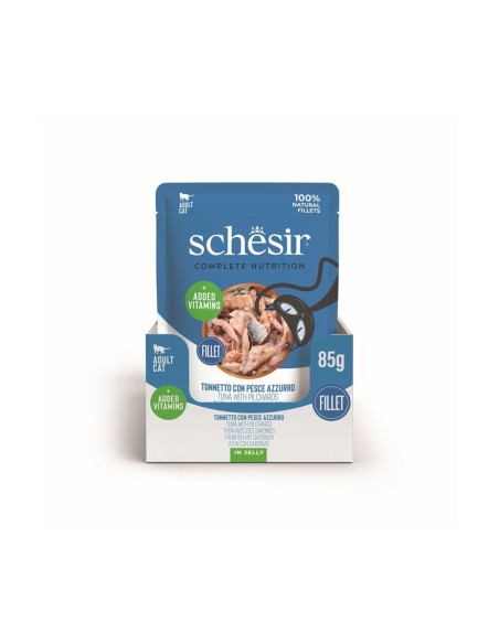 Schesir Cat Busta Tonnetto con Pesce Azzurro. Cibo Umido Per Gatti