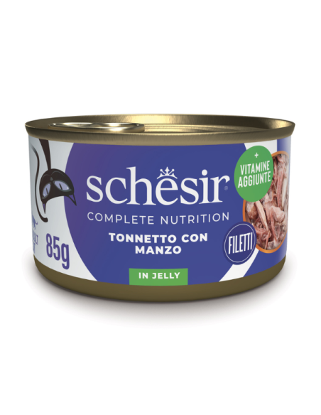 Schesir Tonnetto con Filetti di Manzo Gr.85 Cibo Umido per Gatti