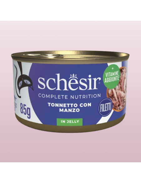 Schesir Tonnetto con Filetti di Manzo Gr.85 Cibo Umido per Gatti