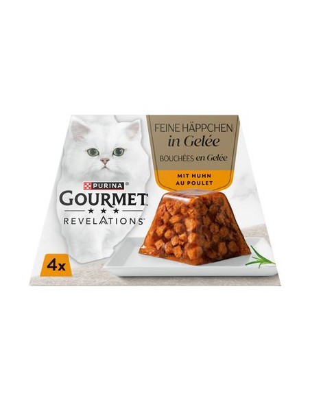 Gourmet Revelation Bocconcini in Gelée con Pollo 4x gr.57. Cibo Umido Per Gatti