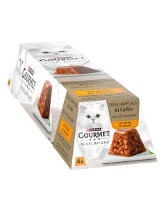 Gourmet Revelation Bocconcini in Gelée con Pollo 4x gr.57. Cibo Umido Per Gatti