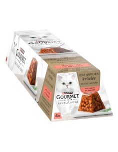 Gourmet Revelation Bocconcini in Gelée con Salmone 4x gr.57. Cibo Umido per gatti